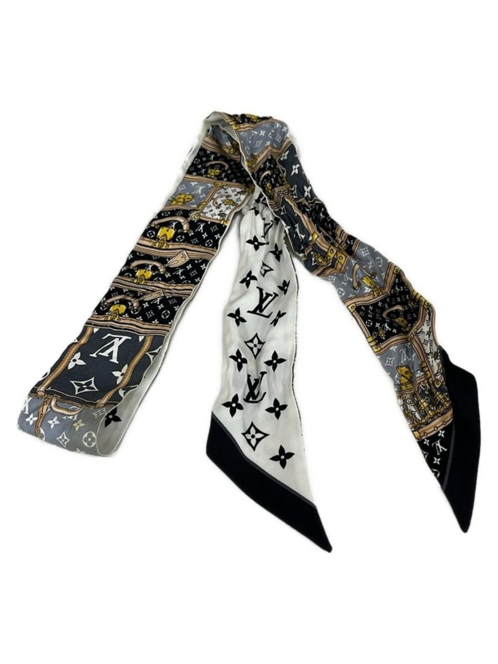 Louis Vuitton Scarf Bandeau BB Let's Go Noir Silk